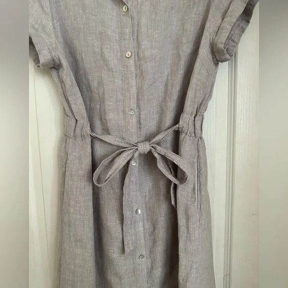 C&C California Dresses | C&C California 100% Linen Midi Shirt Dress In Gray. Size 10 | Color: Gray | Size: 10 | Shlaso73's Closet